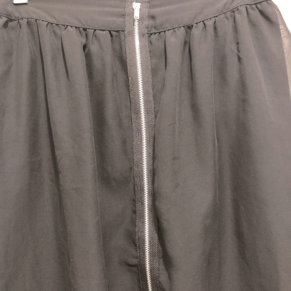 EUC Disney's  [D-Signed] High Low Black Zipper Skirt - Elastic Waistband! - Picture 2 of 9